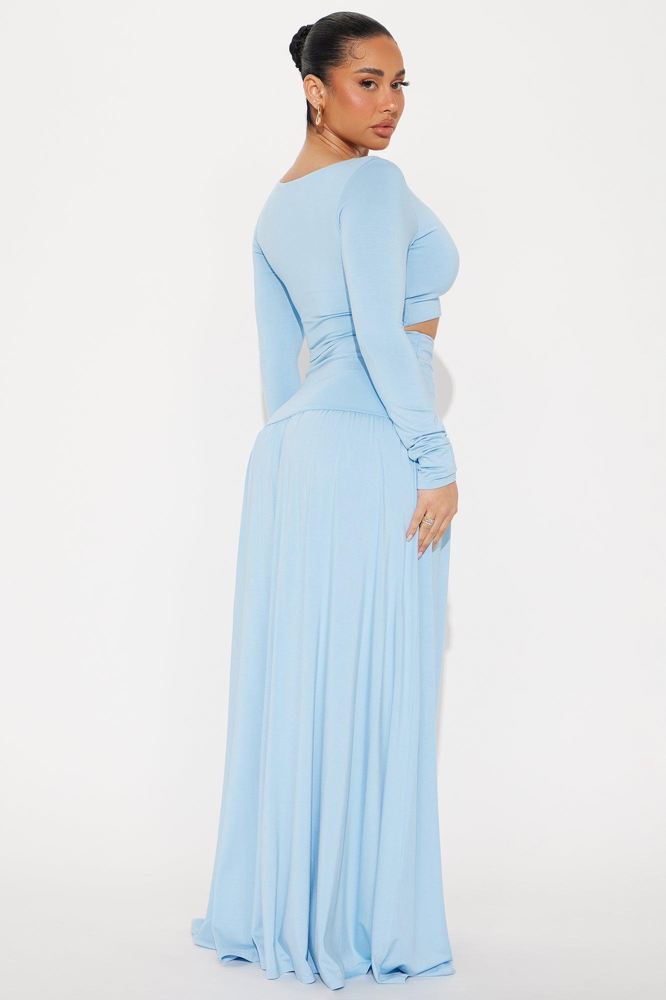 Skye Maxi Skirt Set - Light Blue Product Image