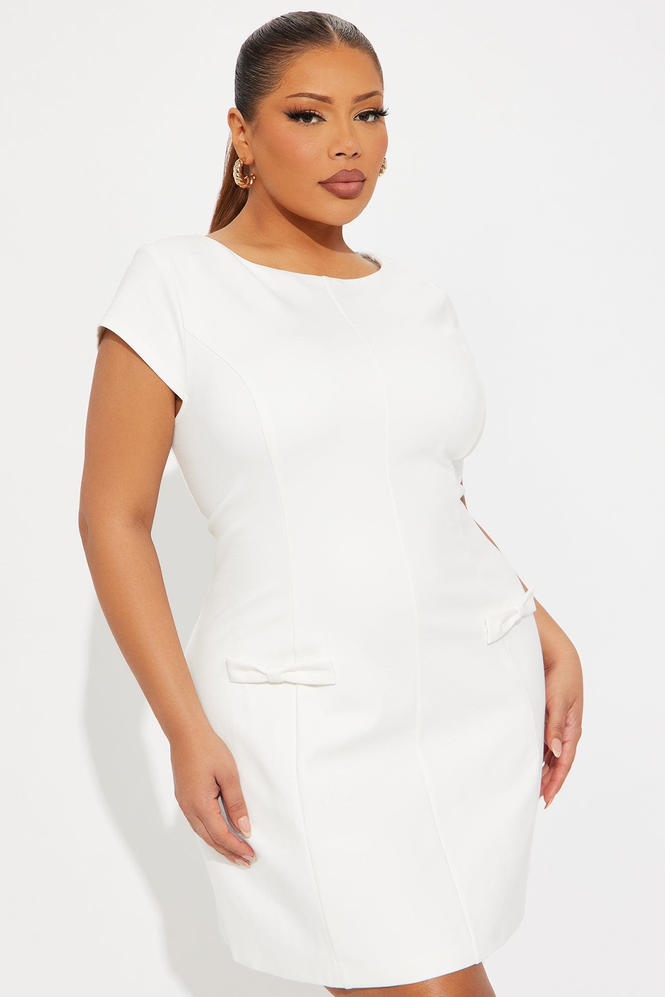 Dressed in Confidence Short Sleeve Mini Dress - White Product Image