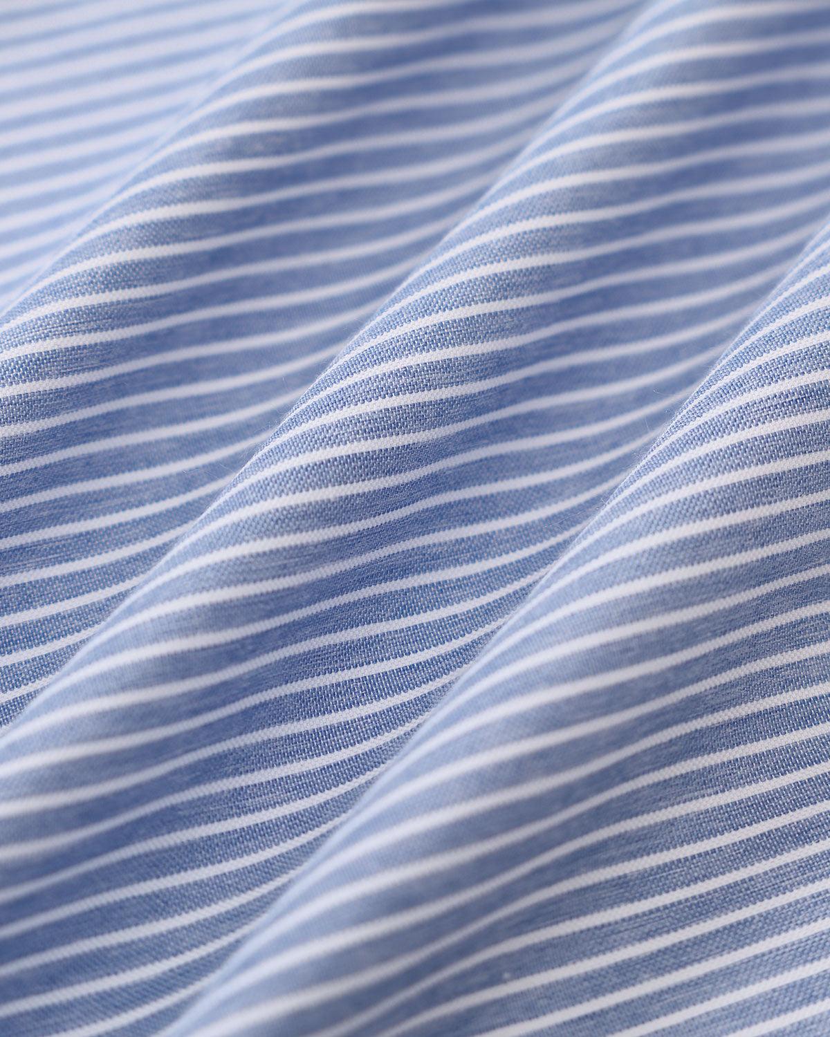 Blue Striped Button Mini Dress Product Image