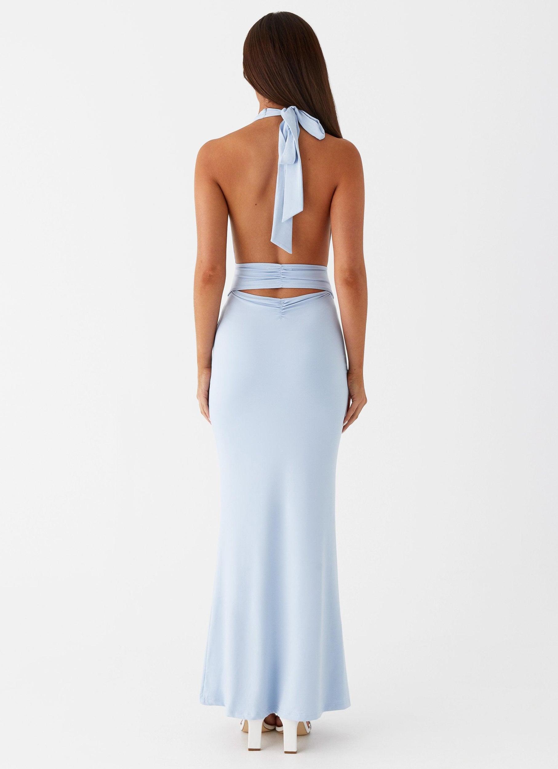 Carolina Twist Maxi Dress - Blue Product Image