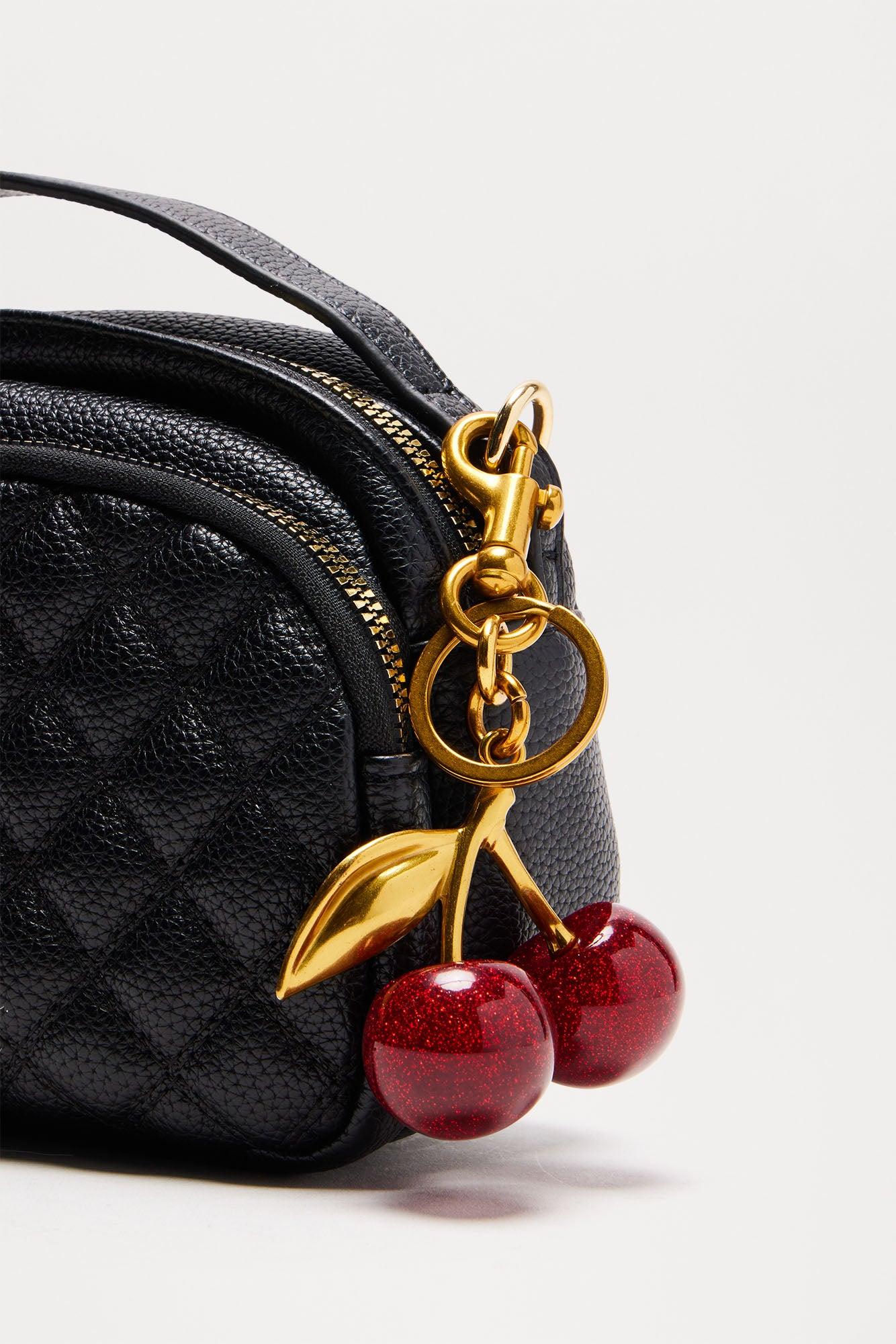 Cherry Cola Fruit Handbag Charm - Gold/Red Female Product Image