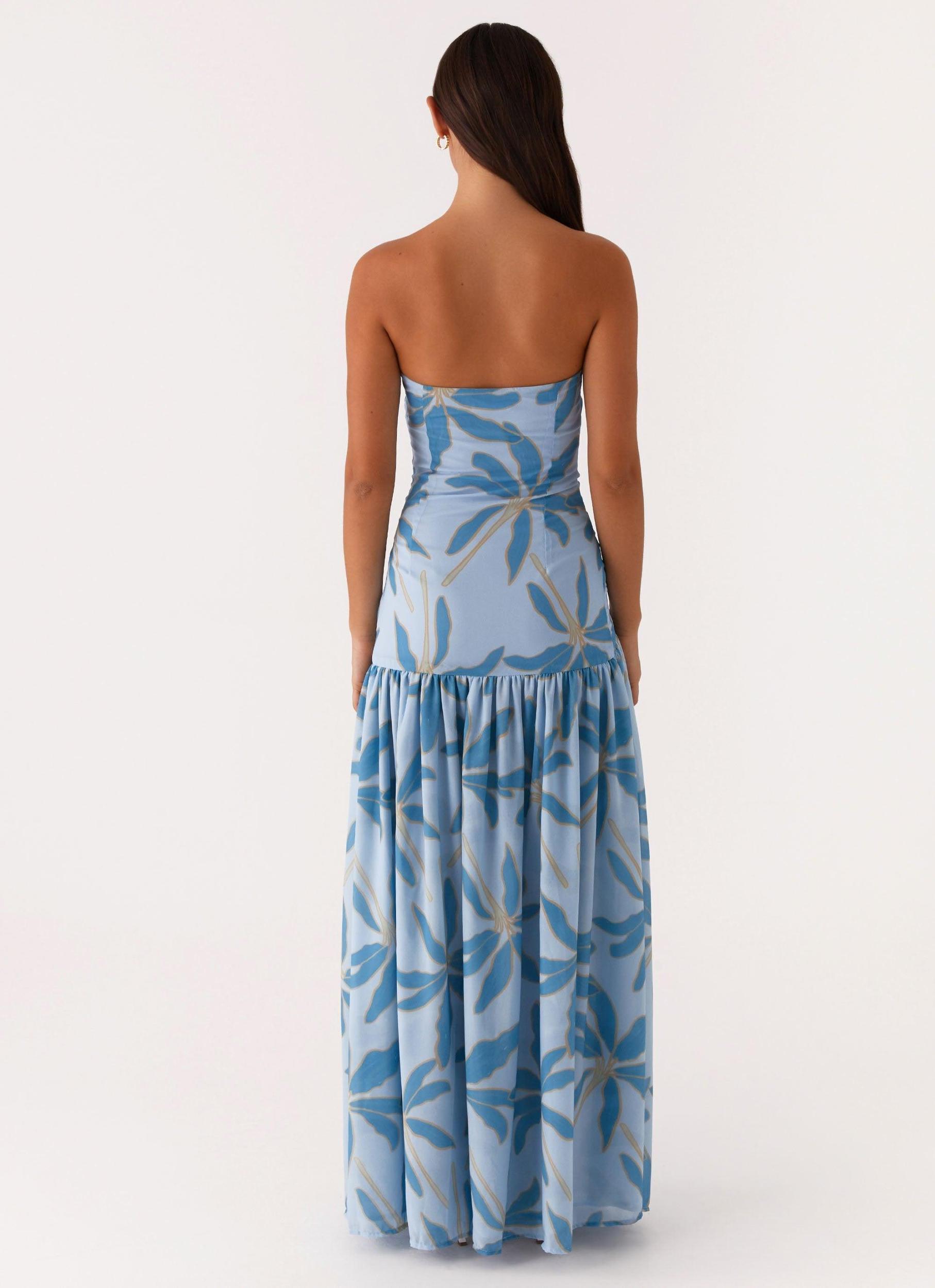 Eden Strapless Maxi Dress - Opulent Blue Product Image