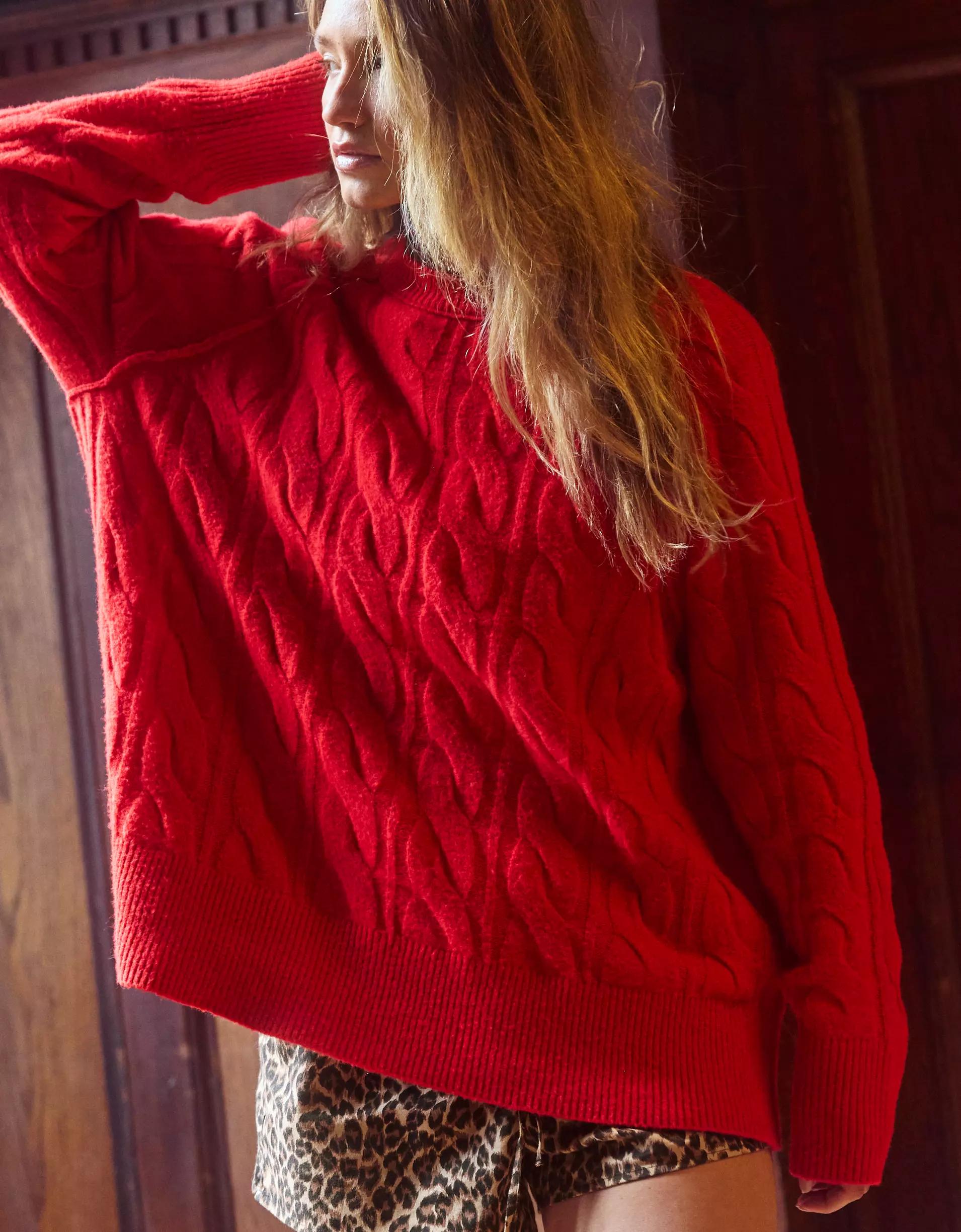 Aerie unREAL Cable Crew Sweater Product Image