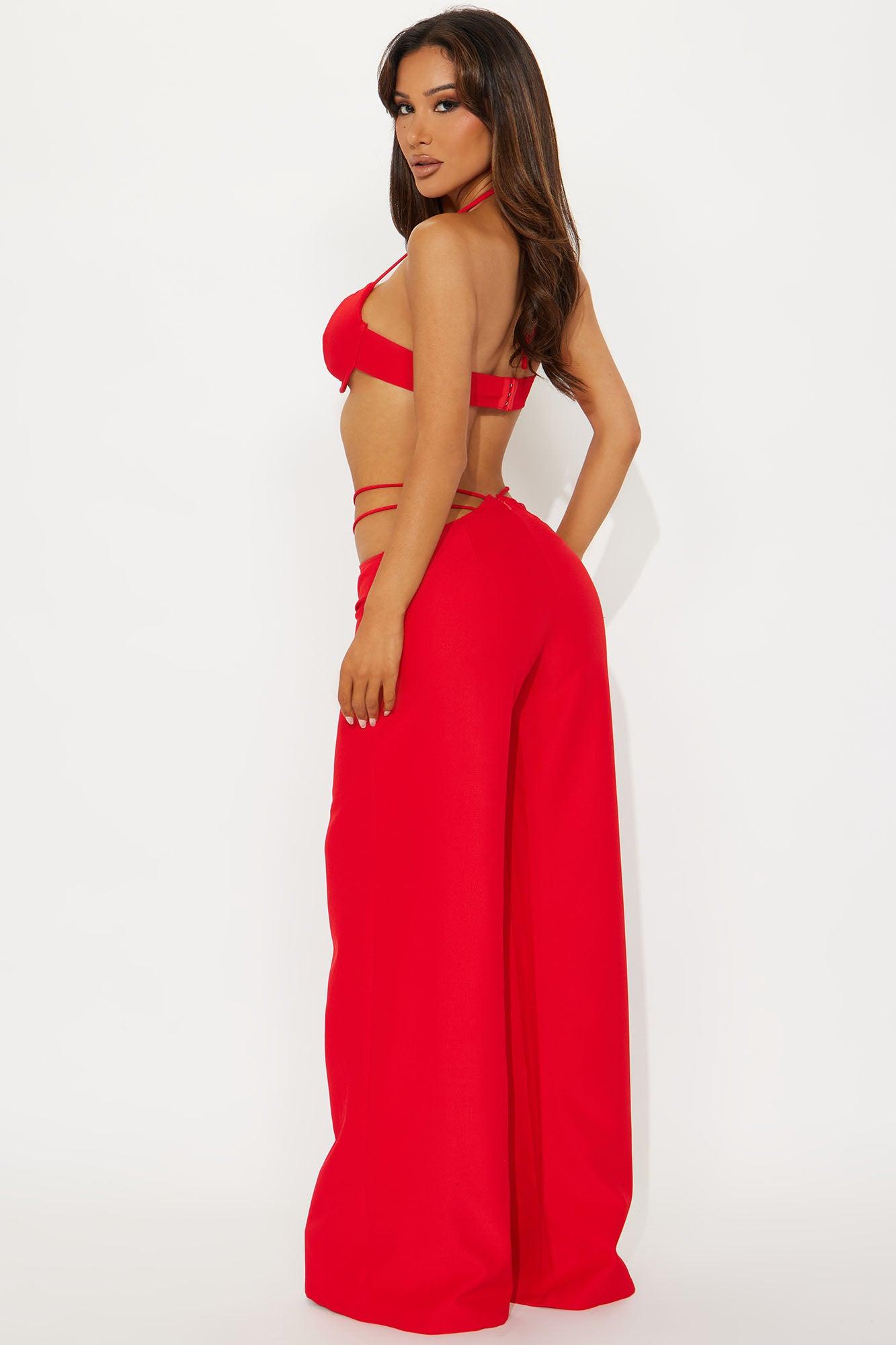 Keep It Low Key Pant Set - Red Female Product Image