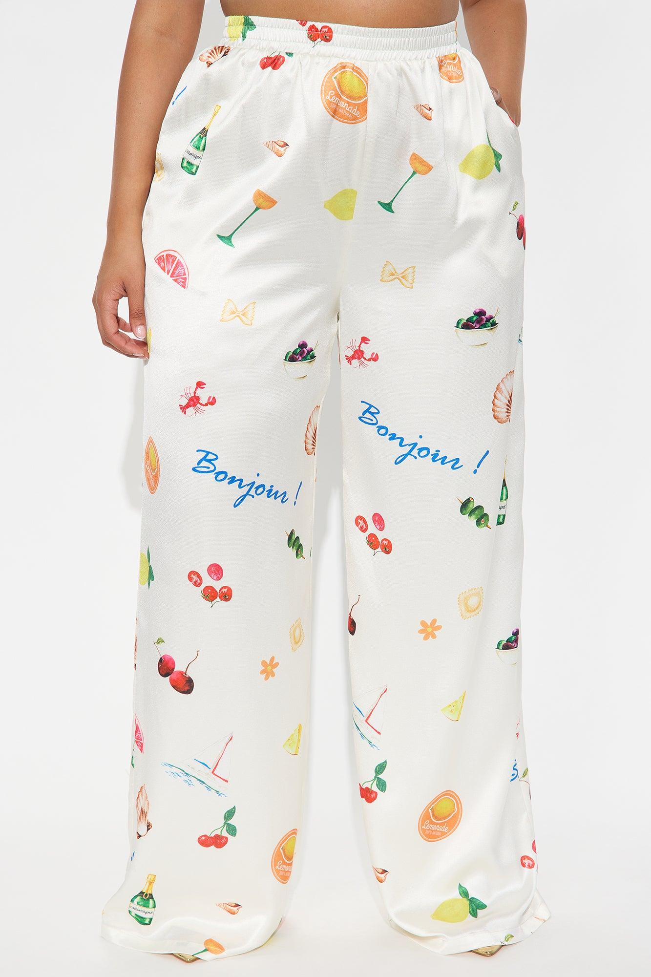 Coastal Getaway Wide Leg Trouser Pants - Cream Product Image