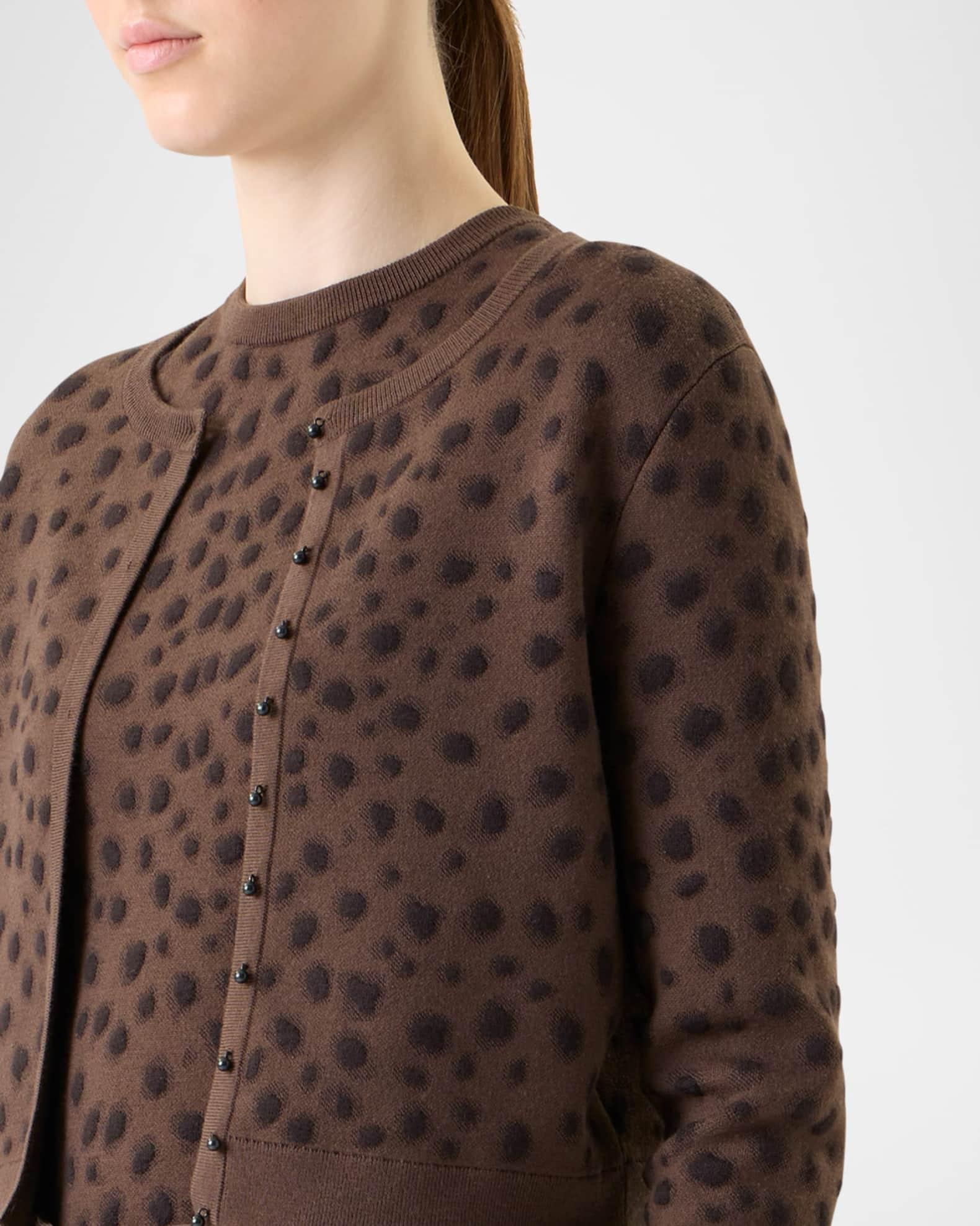 Leopard Jacquard Knit Cardigan Product Image