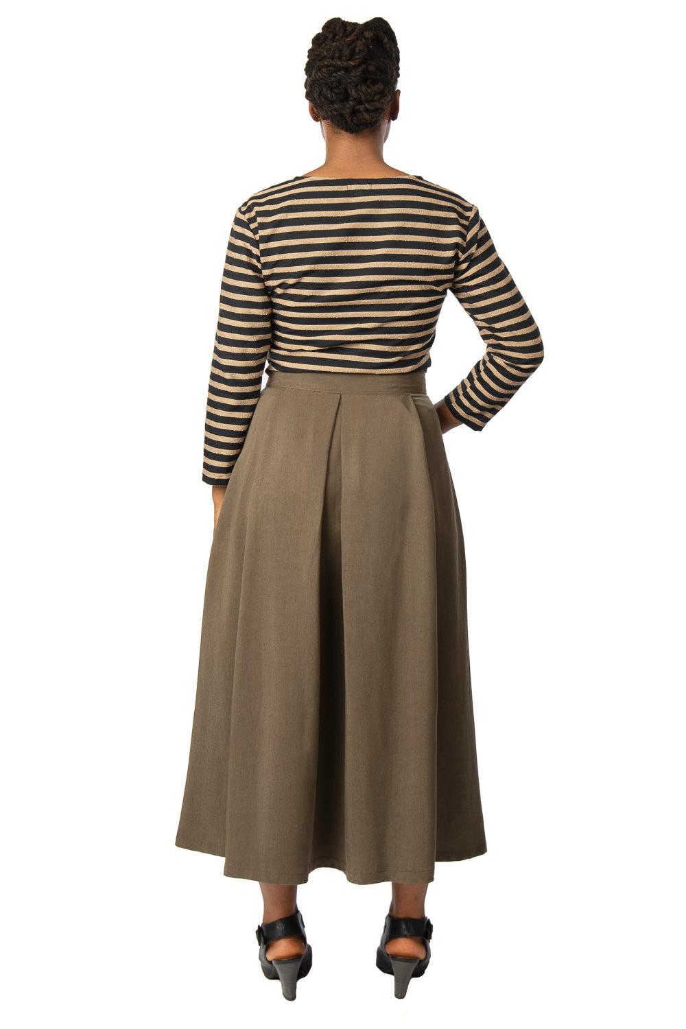 Rue Skirt in Olive Tencel Product Image