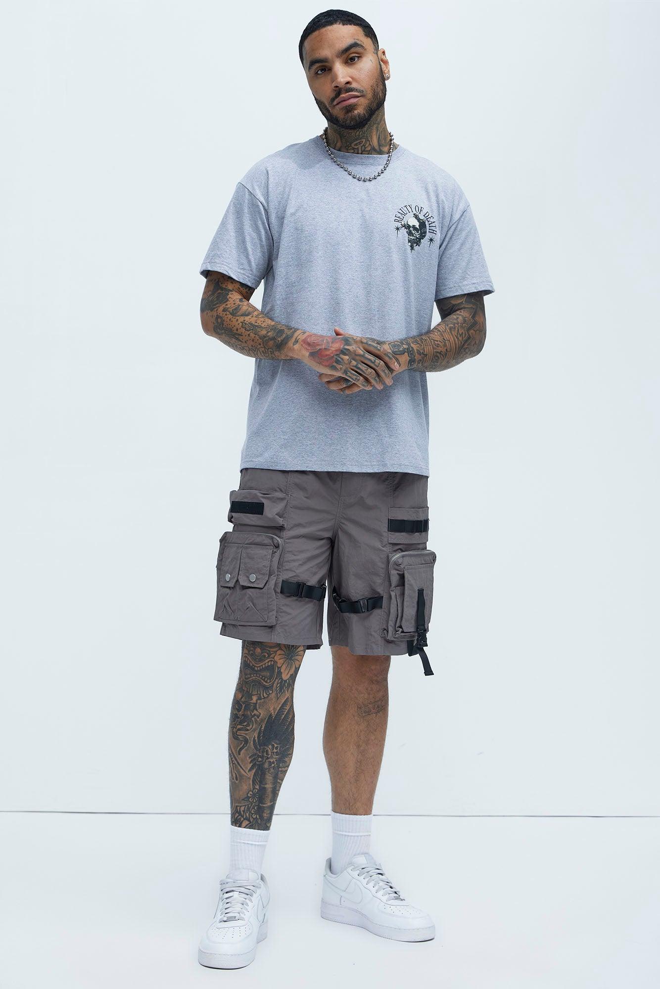 Jaxon Utility Cargo Nylon Shorts - Grey Product Image