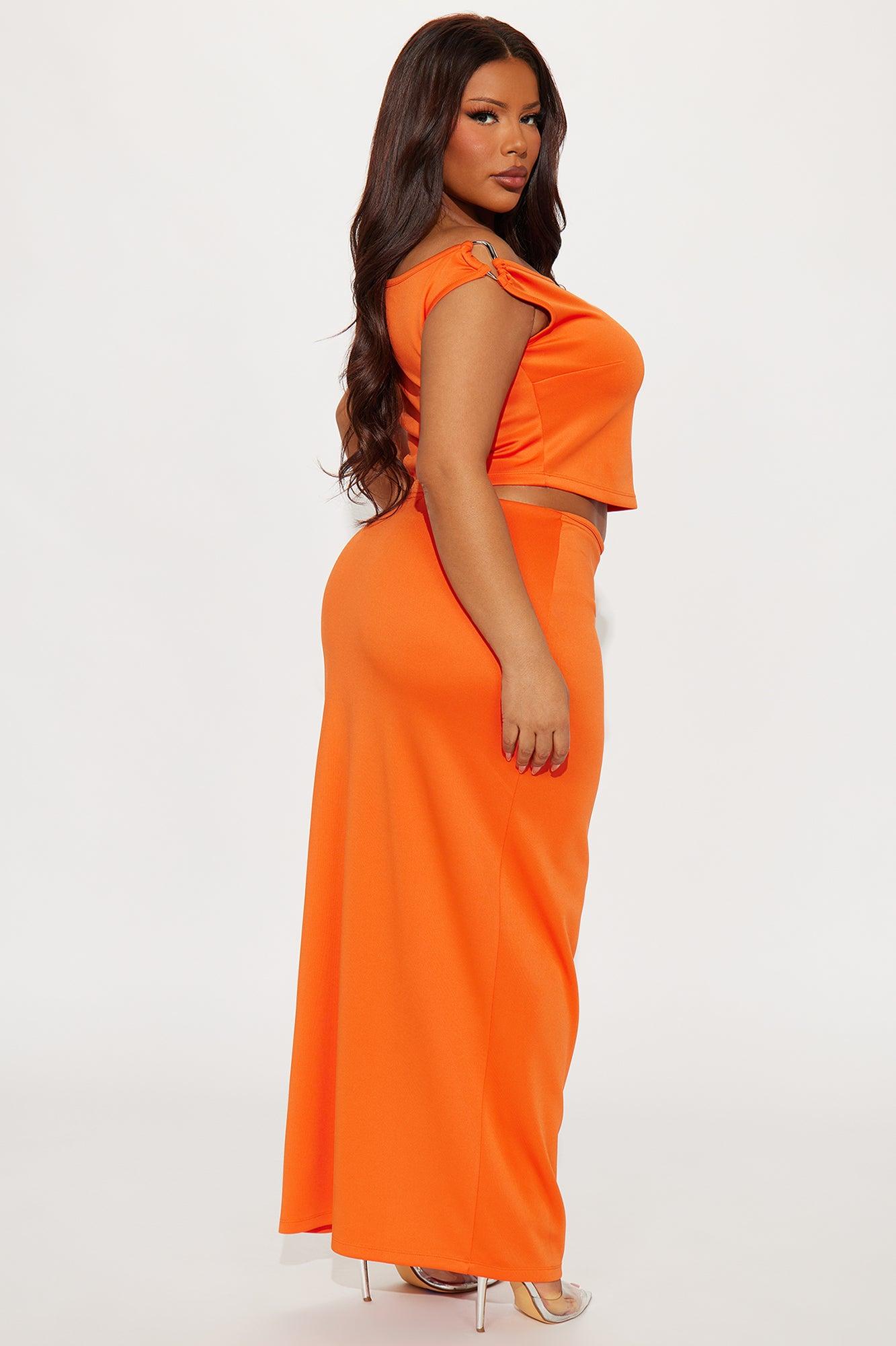 Iconic Rhythm Maxi Skirt Set - Orange Product Image