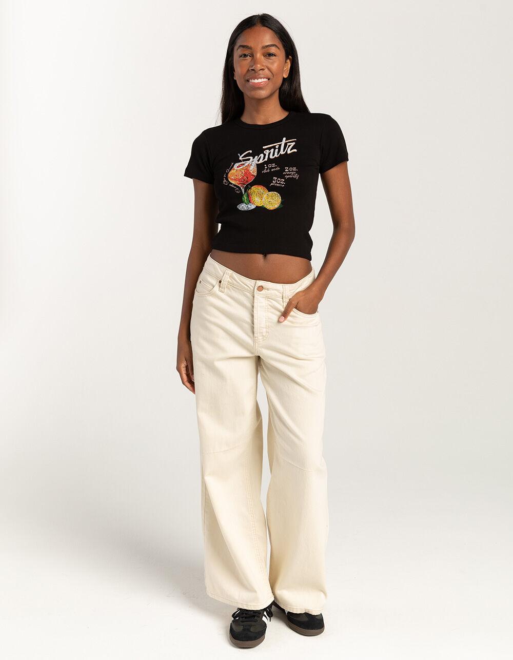 RSQ Womens Spritz Baby Tee - BLACK Product Image