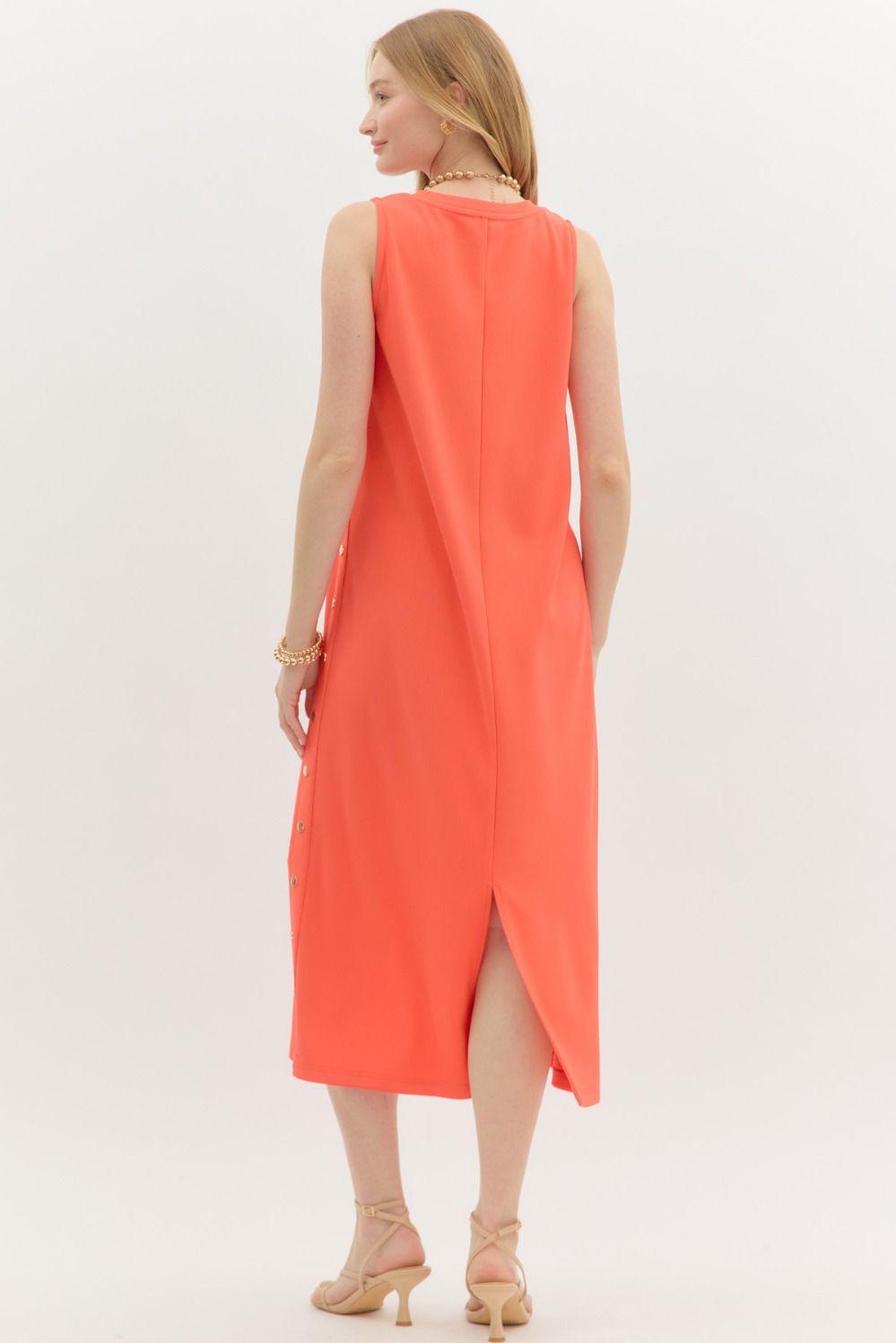 Coral Crush Midi Dress Product Image