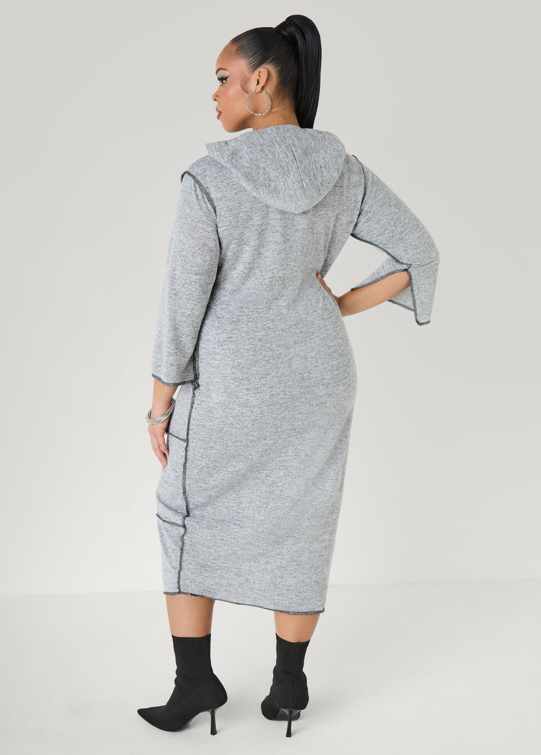 Seam Detailed Hooded Midaxi Dress Product Image