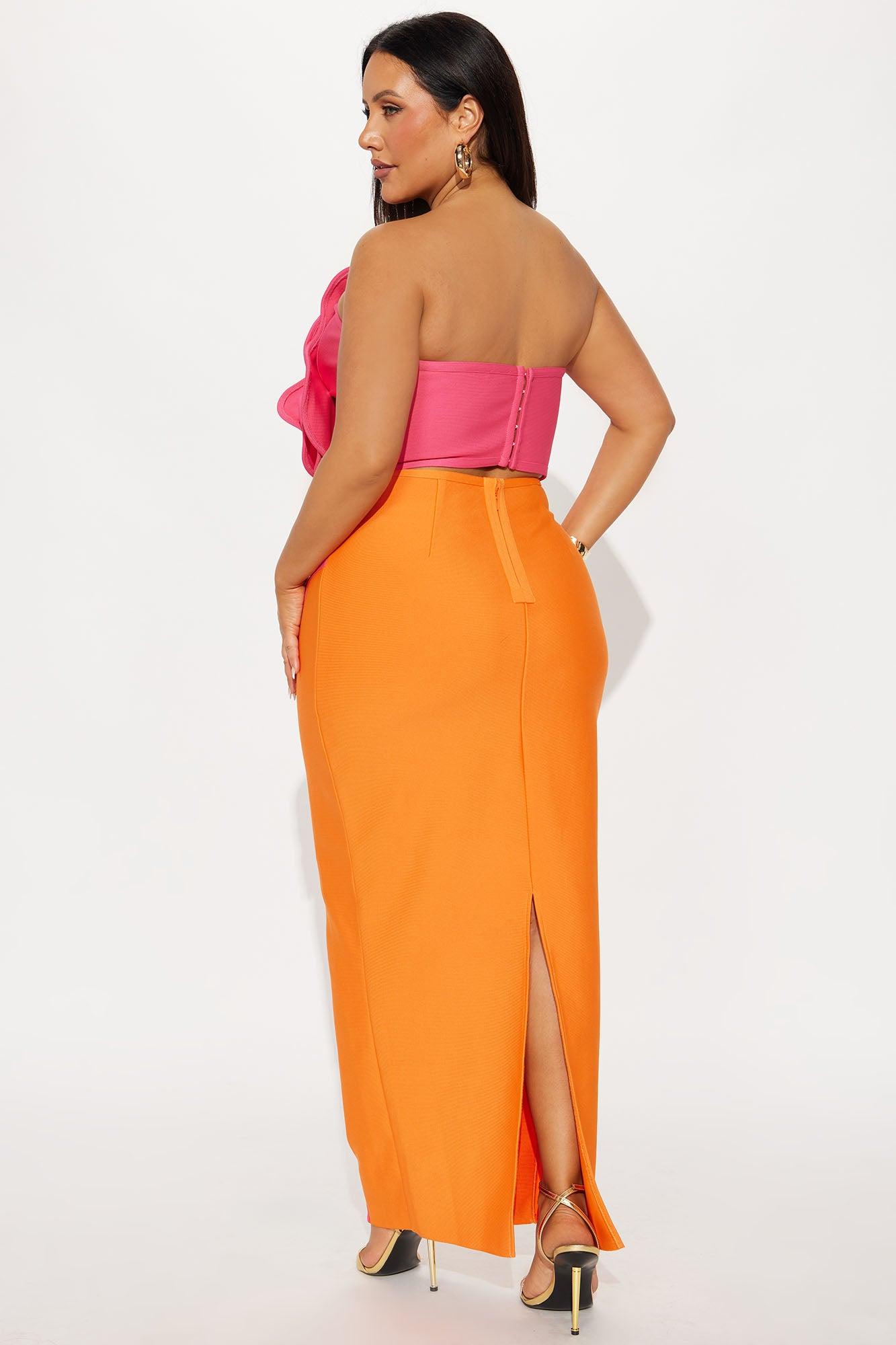 Thea Bandage Maxi Dress - Orange/combo Product Image