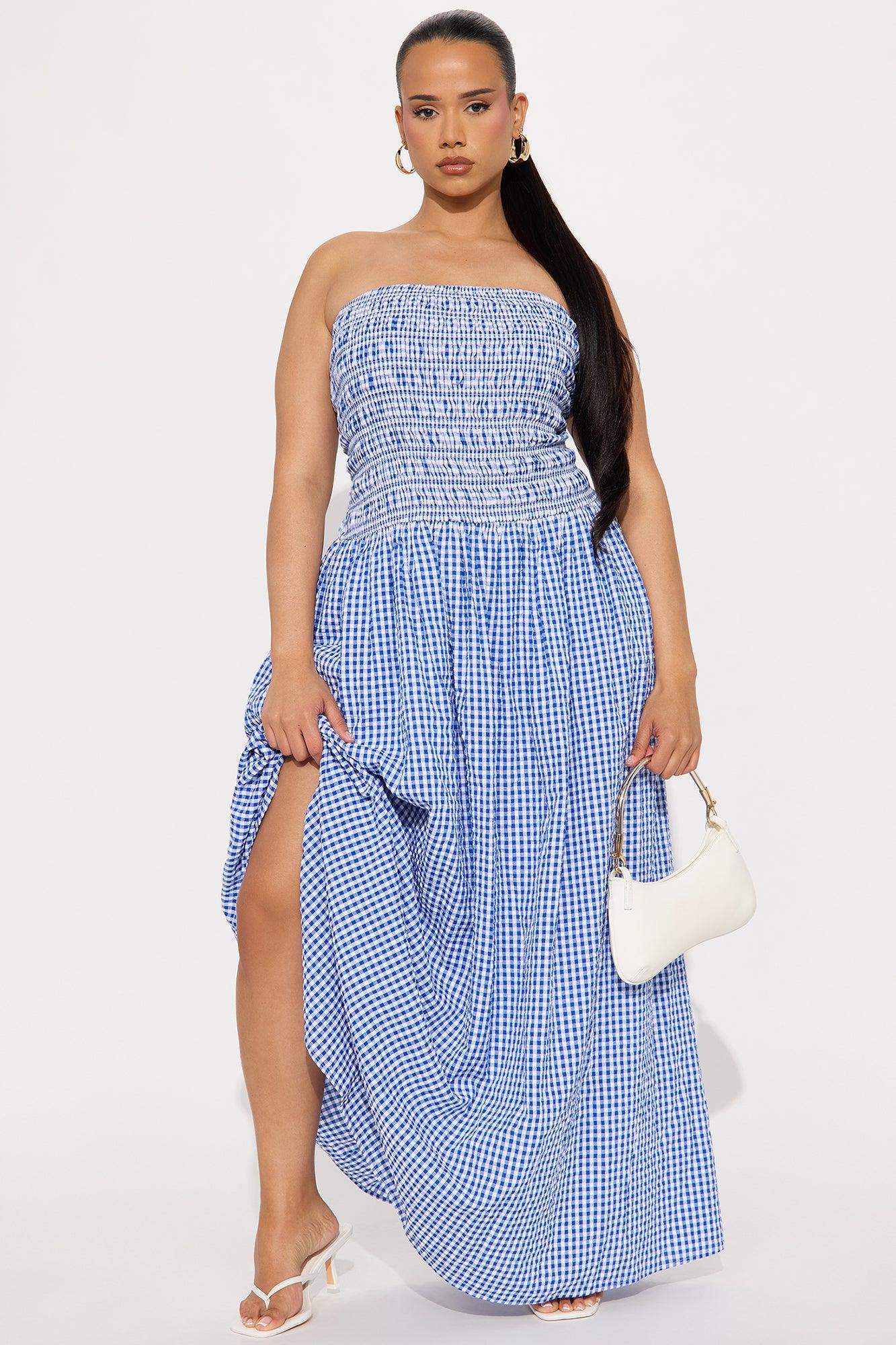 Swept Away Poplin Maxi Dress - Royal Product Image