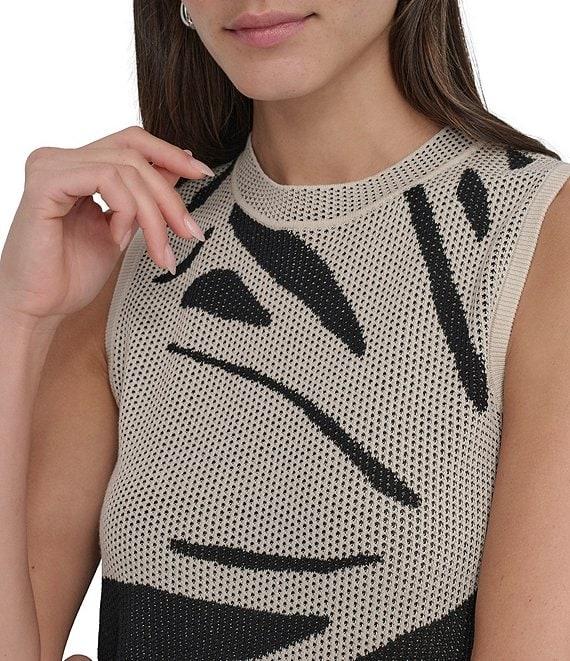 DKNY by Donna Karan Sleeveless Floral Crew Neck Sweater Product Image