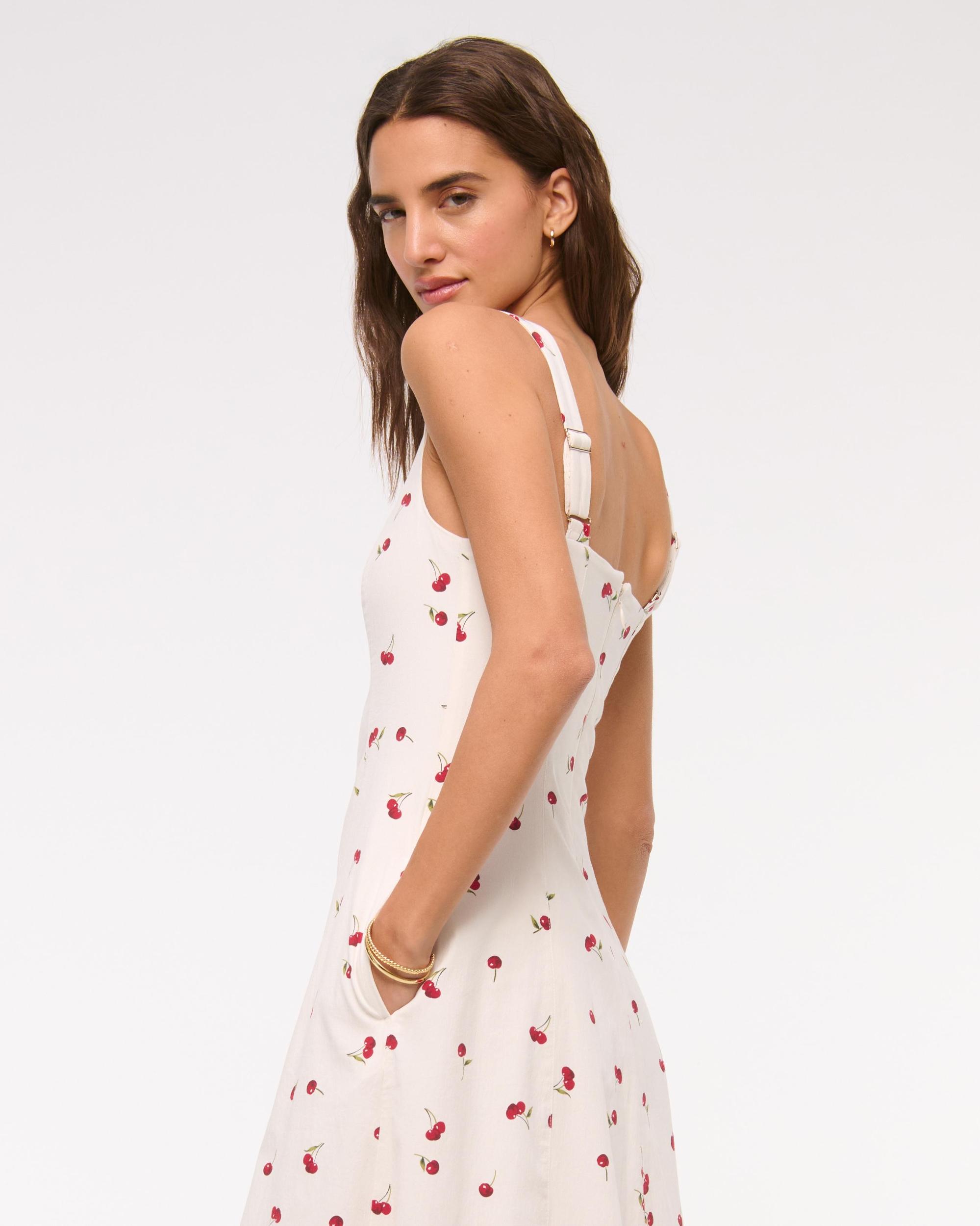 The A&F Mila Stretch Midi Dress Product Image
