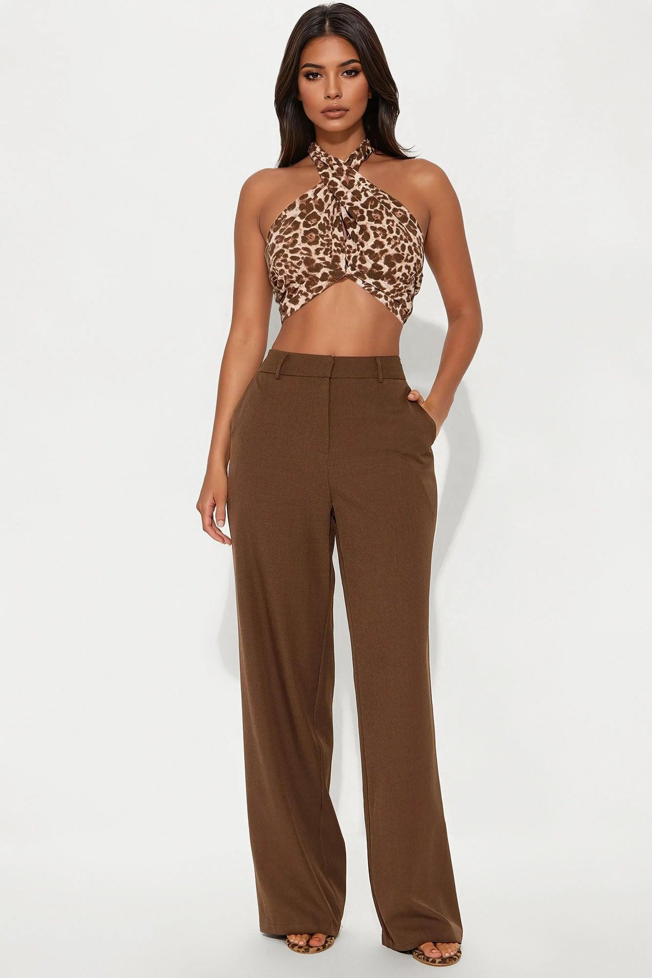Leopard Club Halter Top - Leopard Female Product Image