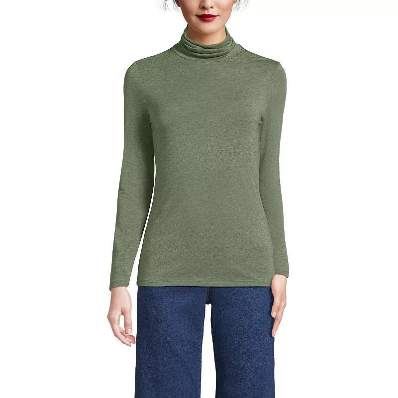 Petite Lands' End Lightweight Fitted Long Sleeve Turtleneck, Women's,  Product Image