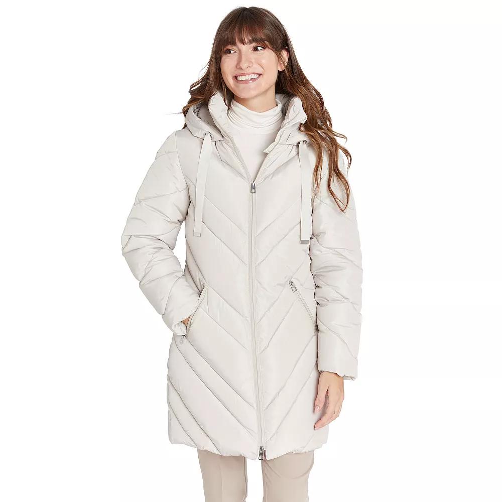 Women's Nine West Chevron Quilted Puffer Jacket,  Product Image