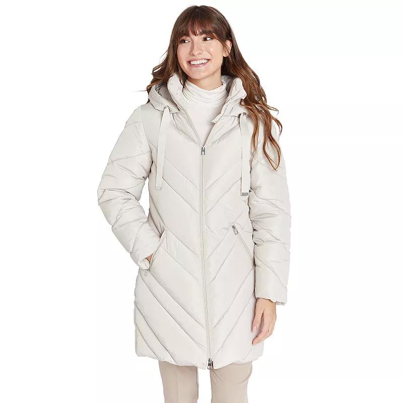Women's Nine West Chevron Quilted Puffer Jacket,  Product Image