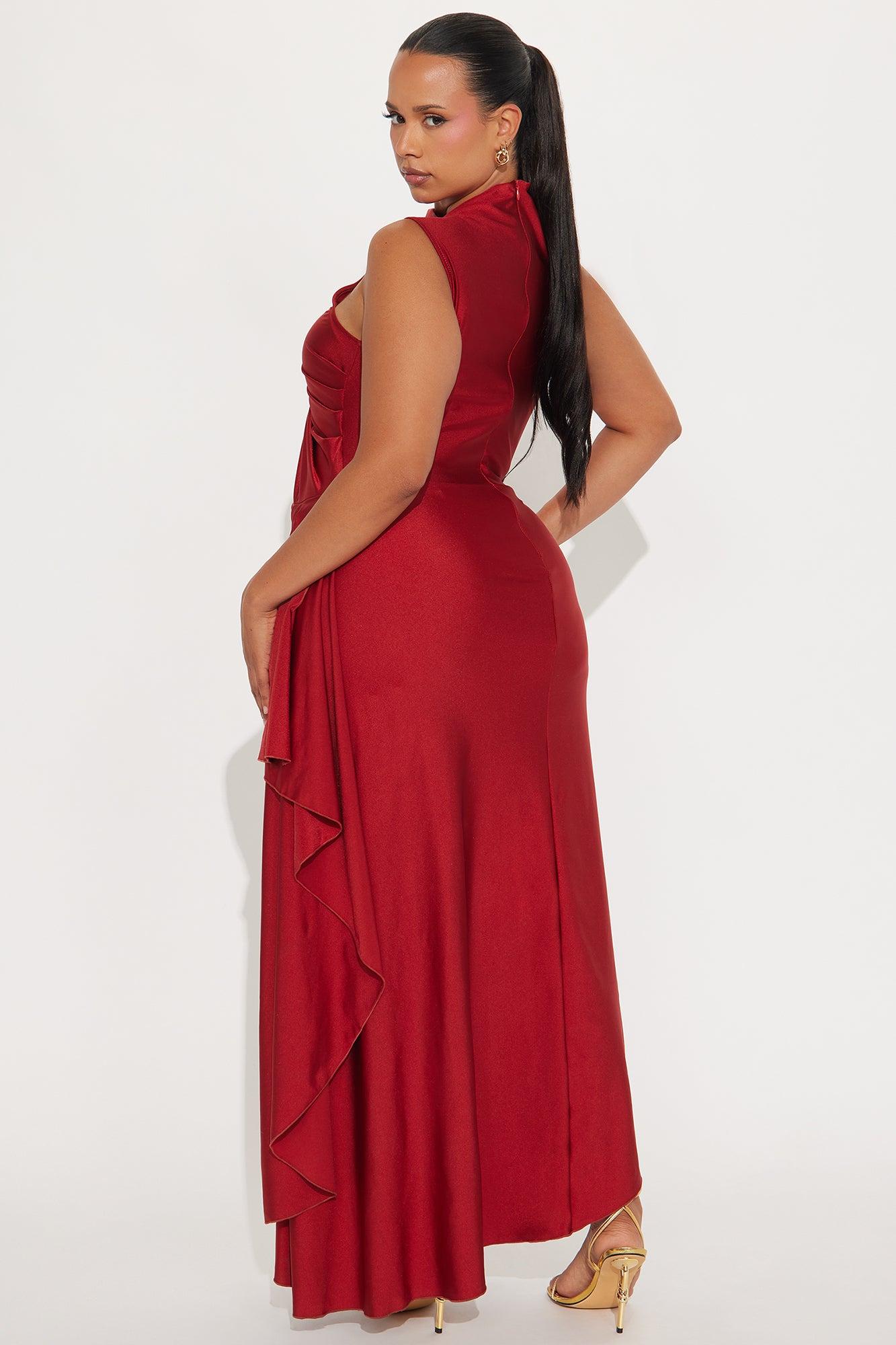 Harley High Neck Maxi Dress - Marsala Female Product Image