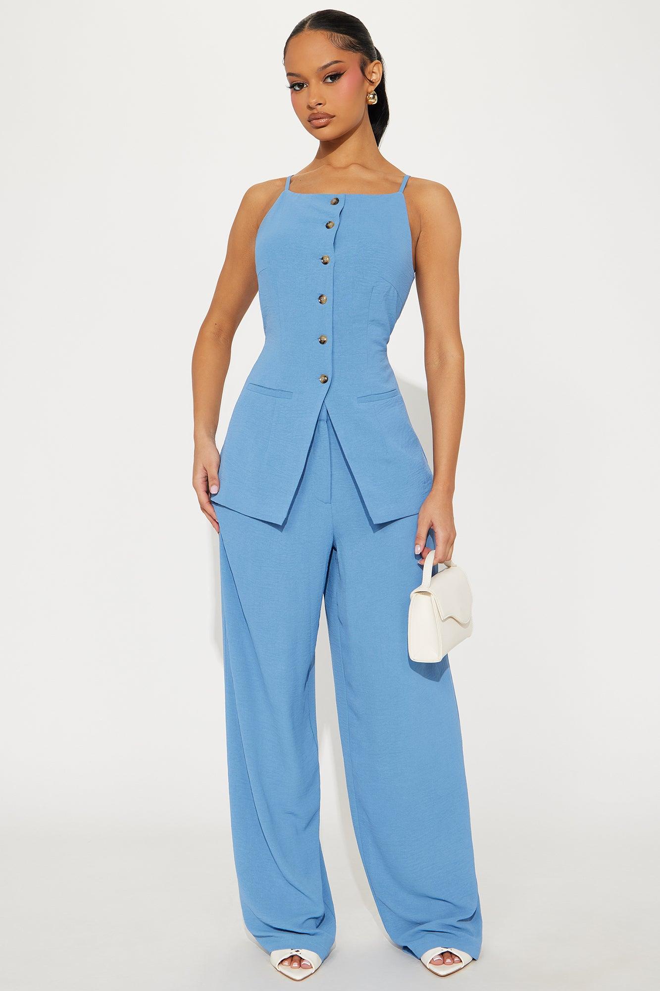 Always Classy Pant Set - Slate Blue Product Image
