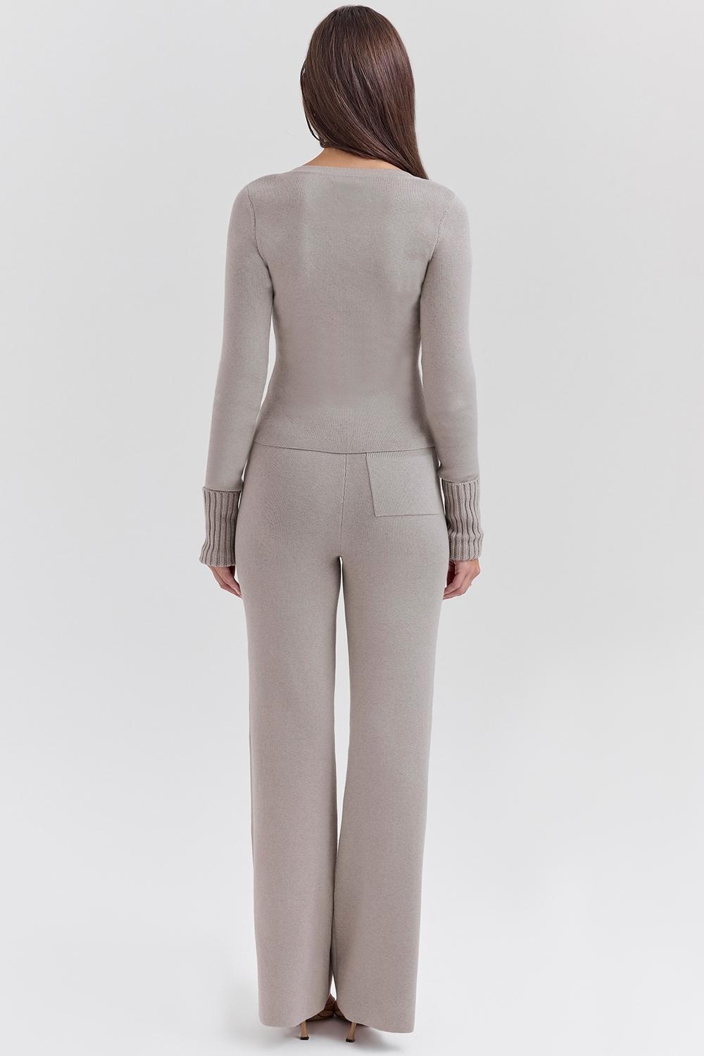 Hunter  grey cashmere straight leg trousers Product Image
