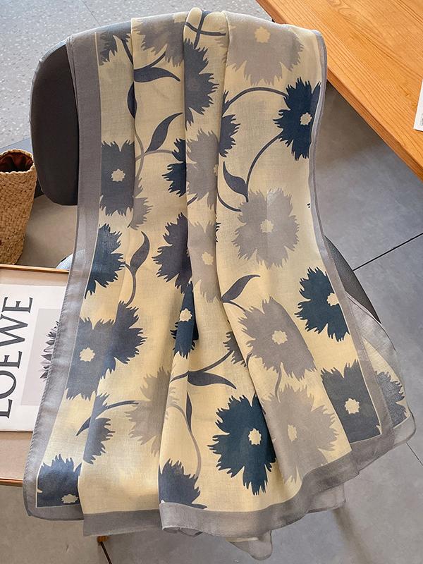 Vintage Floral Printed Shawl&Scarf Product Image