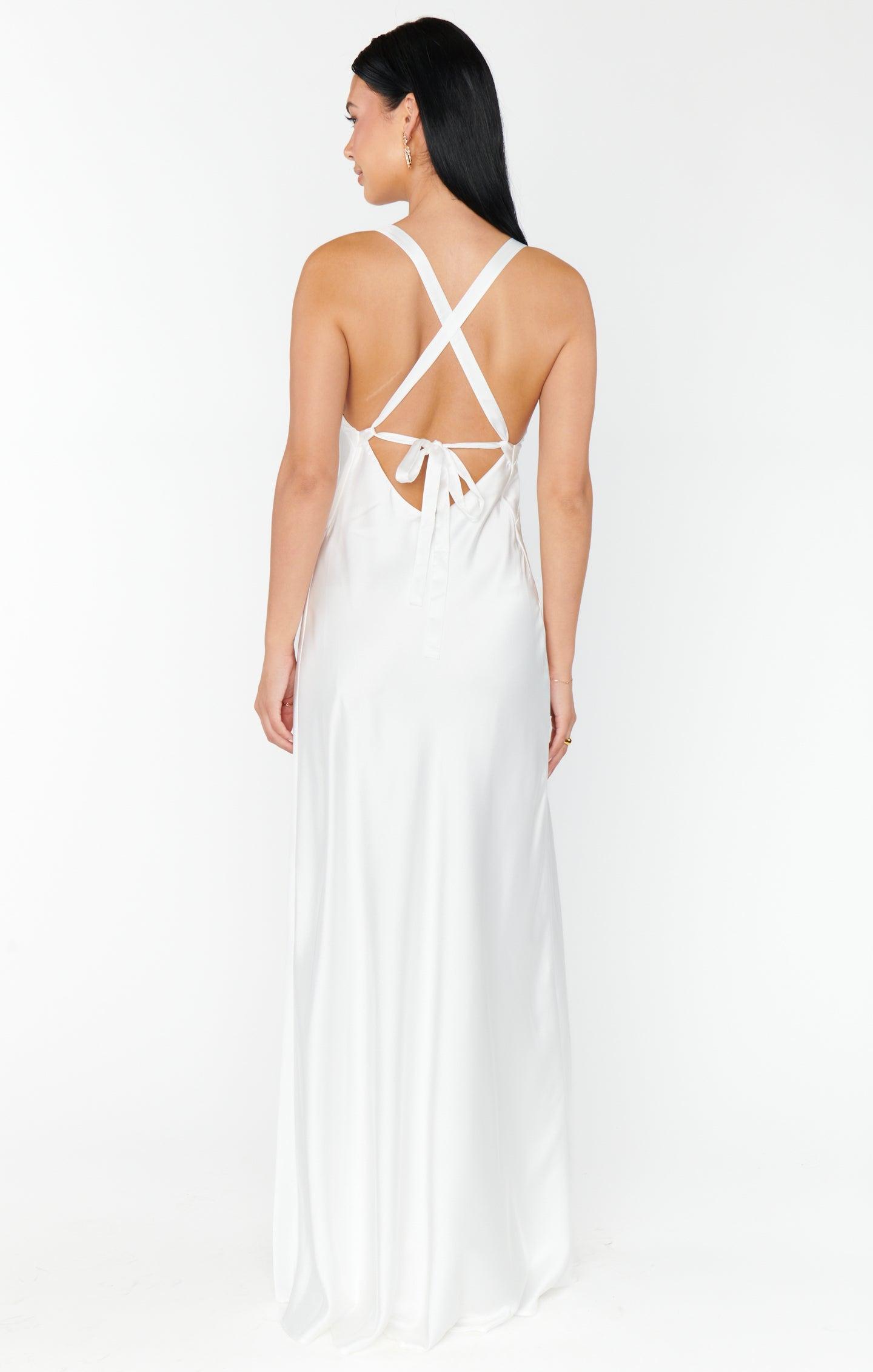 Anderson Maxi Dress ~ Ivory Luxe Satin Product Image