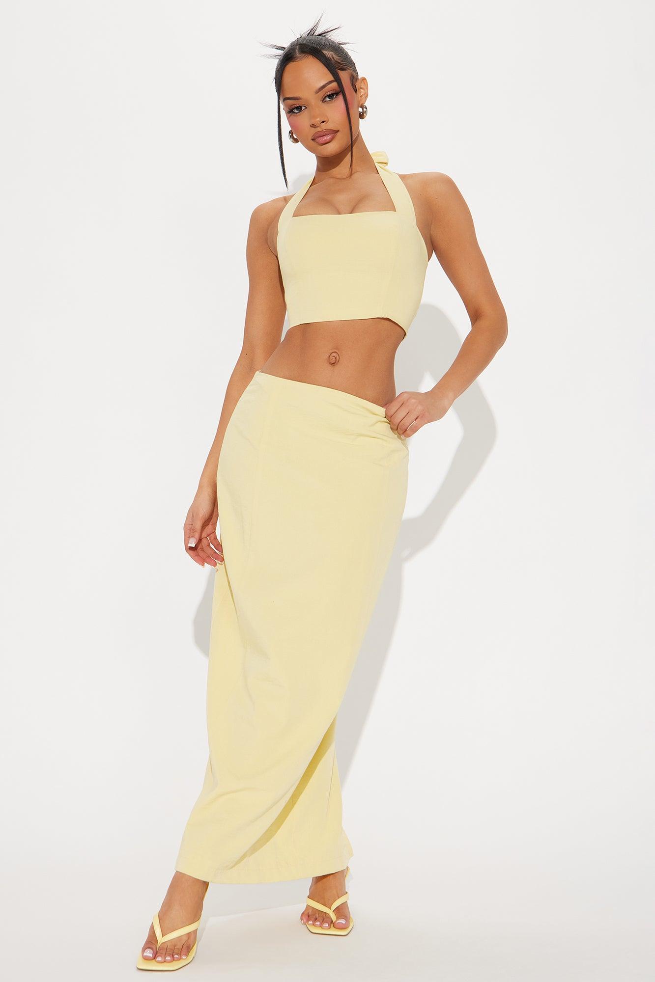 Sweet Life Linen Skirt Set - Yellow Product Image