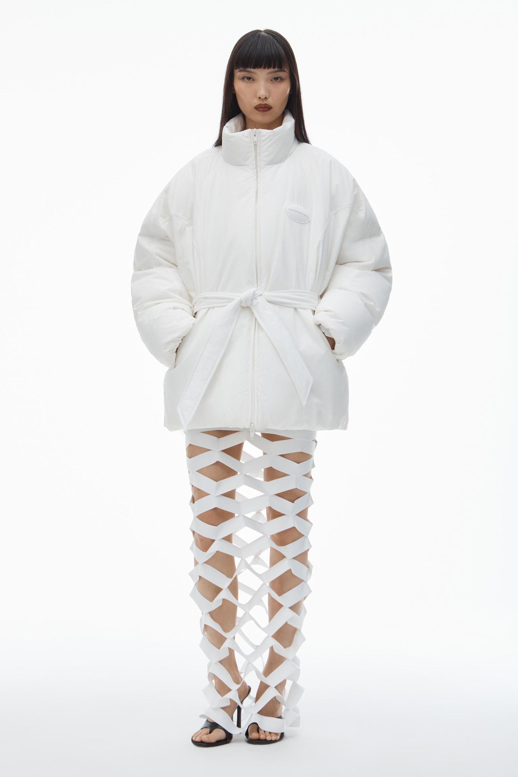 Puffer Coat With Dome Logo Patch Product Image