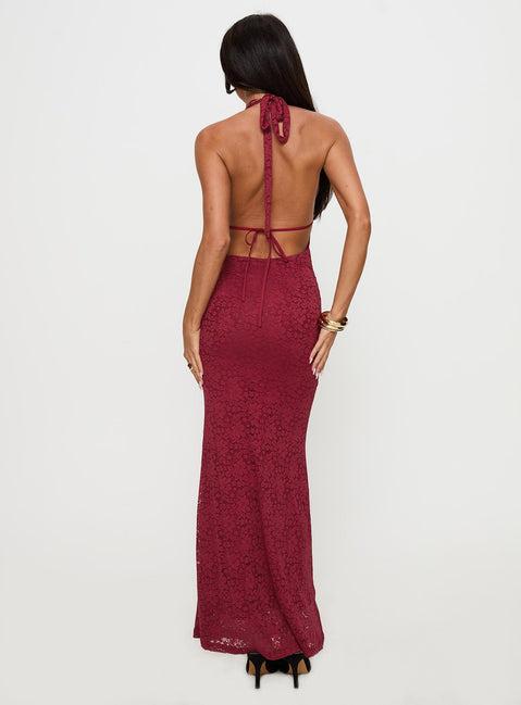 Karmyn Plunge Maxi Dress Red Product Image