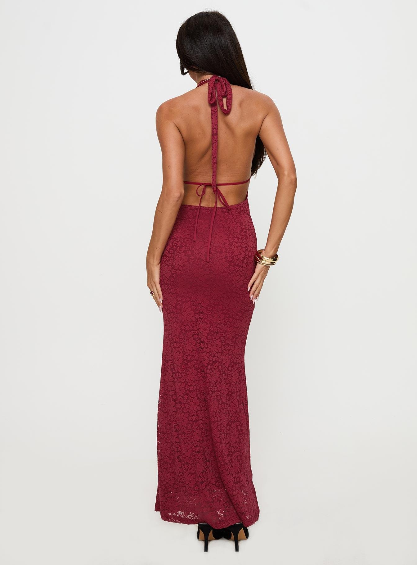 Karmyn Plunge Maxi Dress Red Product Image