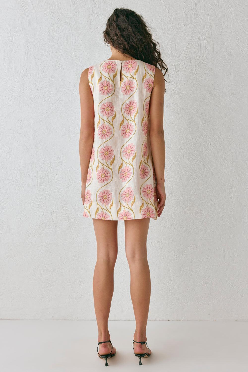 Aftersun Linen Mini Dress Bloom Product Image