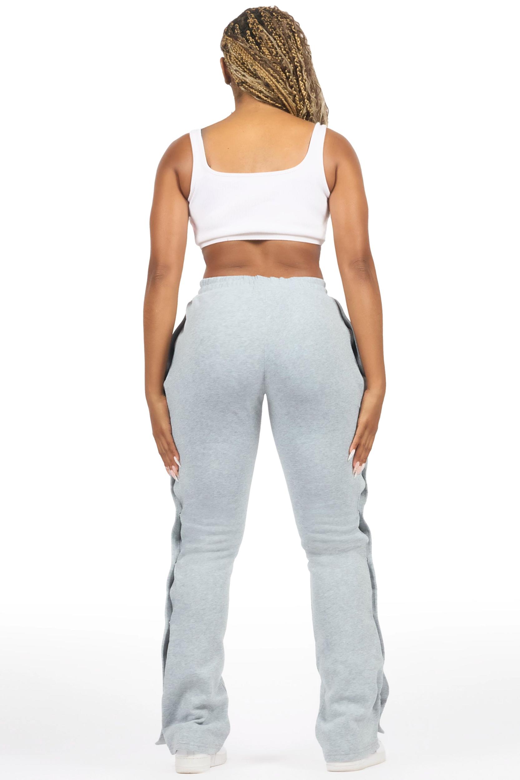 Kenniyah Heather Grey Snap Stacked Track Pant Female Product Image