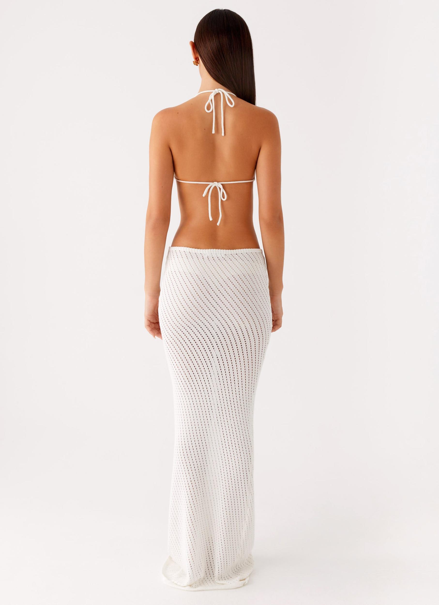 Caicos Crochet Maxi Dress - White Product Image
