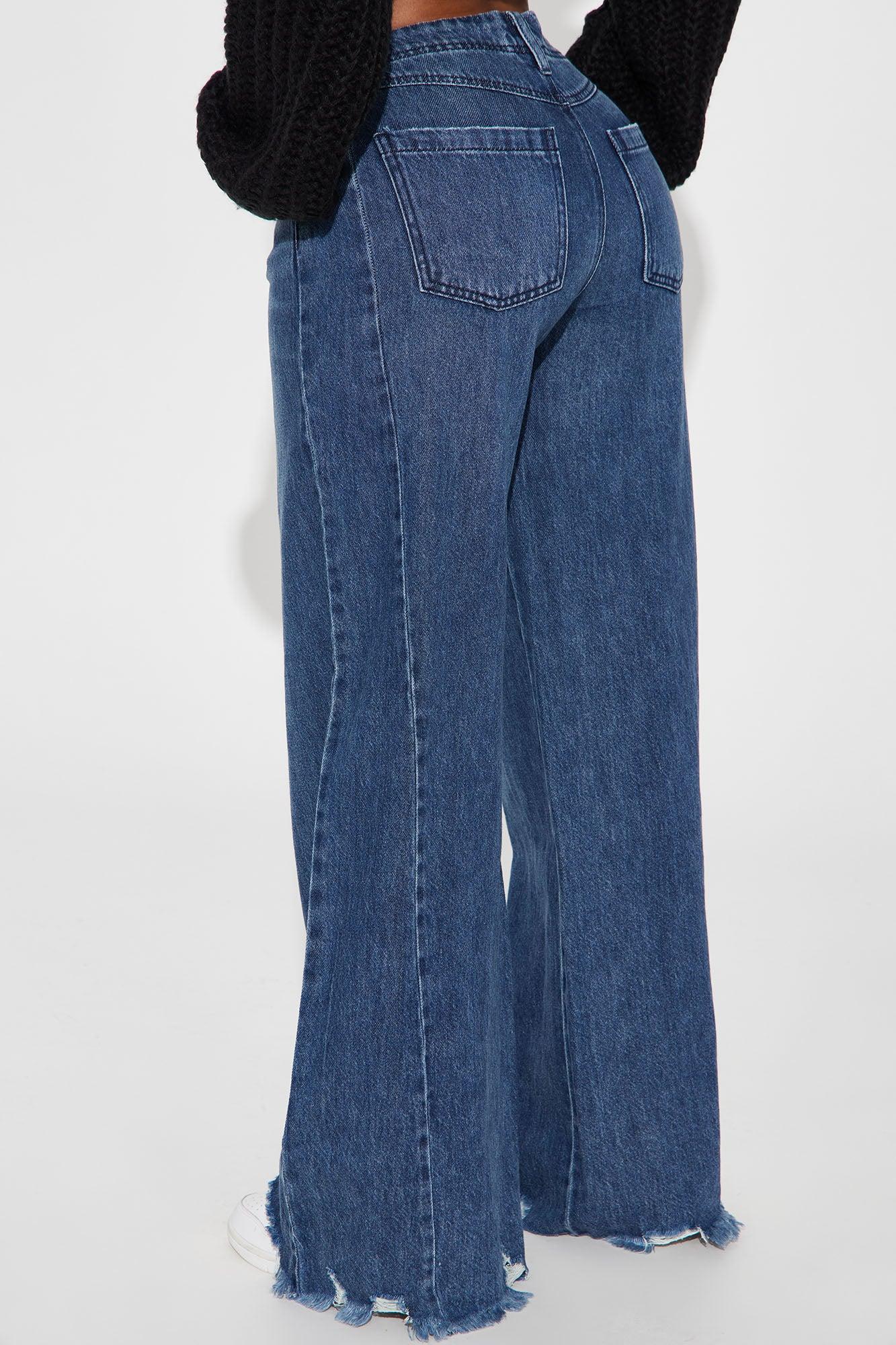 Indigo Low Rise Wide Leg Jeans - Dark Wash Product Image
