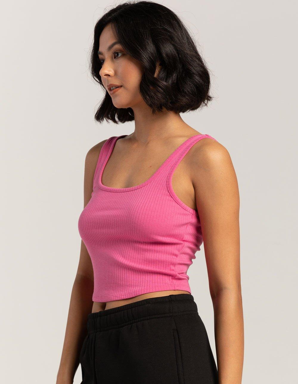 TILLYS Square Neck Womens Tank Top - Bright Rose Product Image
