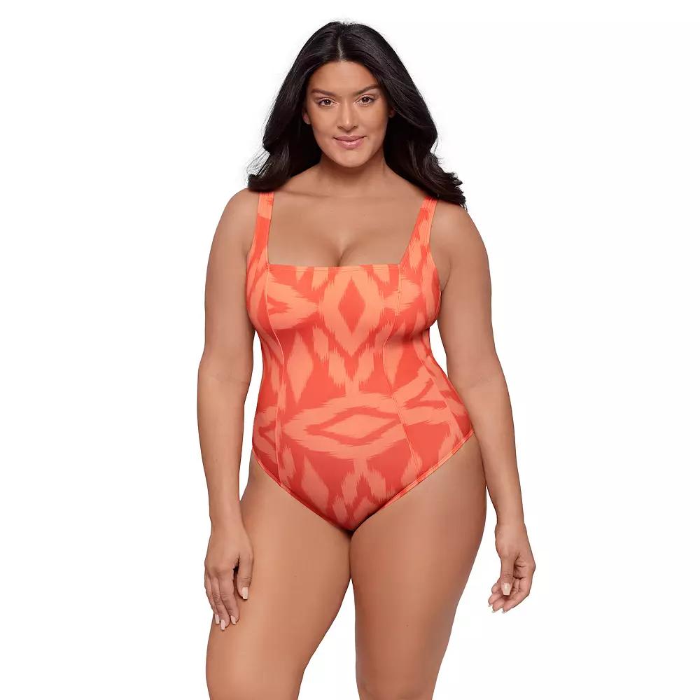 Women’s S3 Swim Shaping Square Neck Lace-Up One-Piece, Women's,  Product Image