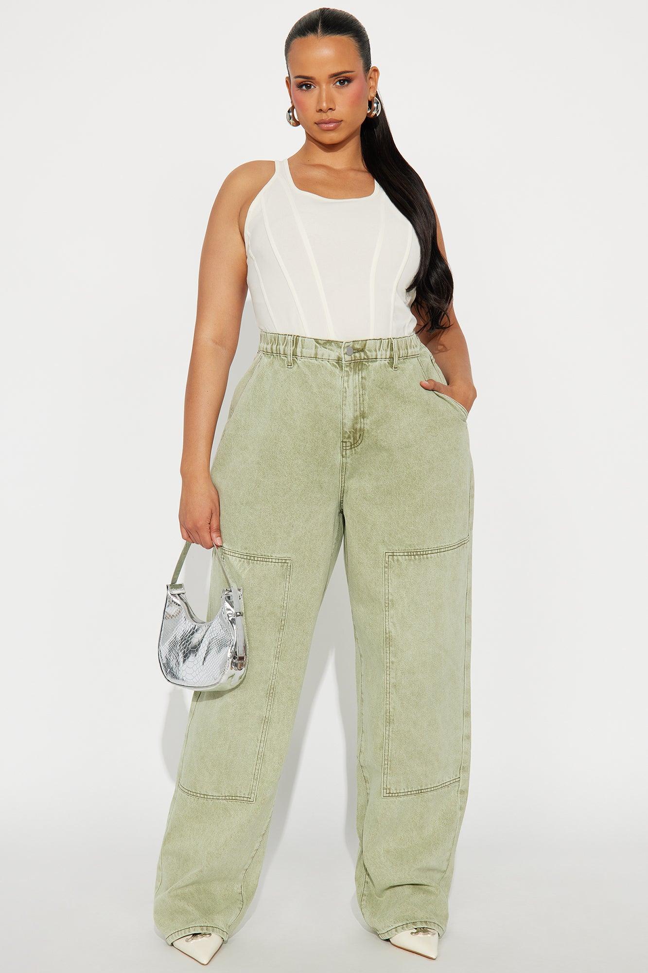 Remi Wide Leg Jogger - Olive Female Product Image