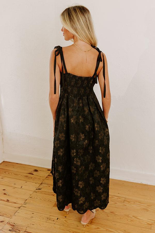 Moonlit Kiss Floral Jacquard Midi Dress Product Image