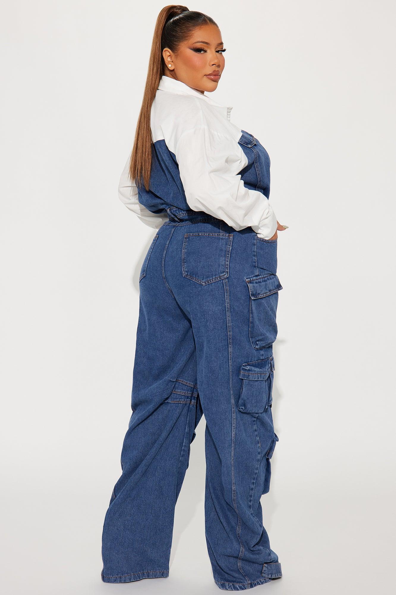 If You Want To Denim Jumpsuit - Medium Wash Product Image
