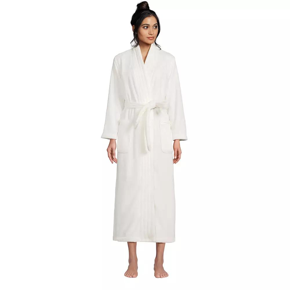 Women's Lands' End Cozy Plush Long Wrap Robe,  Product Image