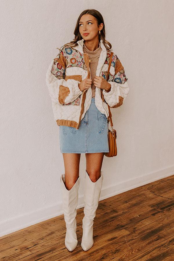 Cozy Couture Quilted Jacket in Ivory Product Image