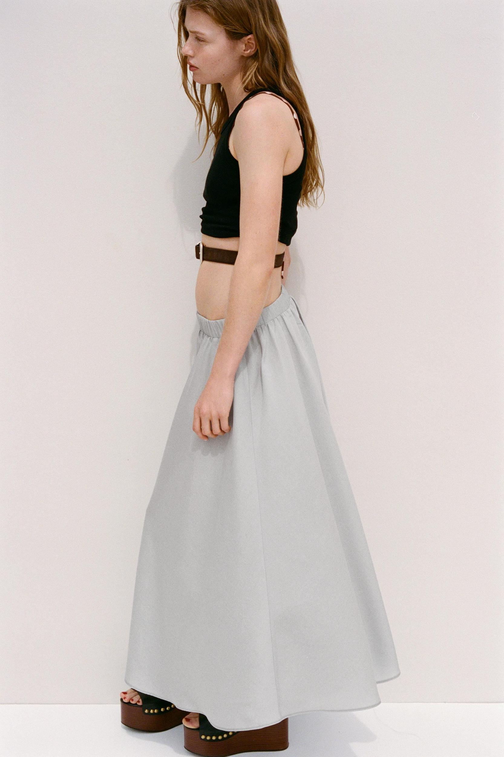 VOLUMINOUS FLOWY MIDI SKIRT Product Image