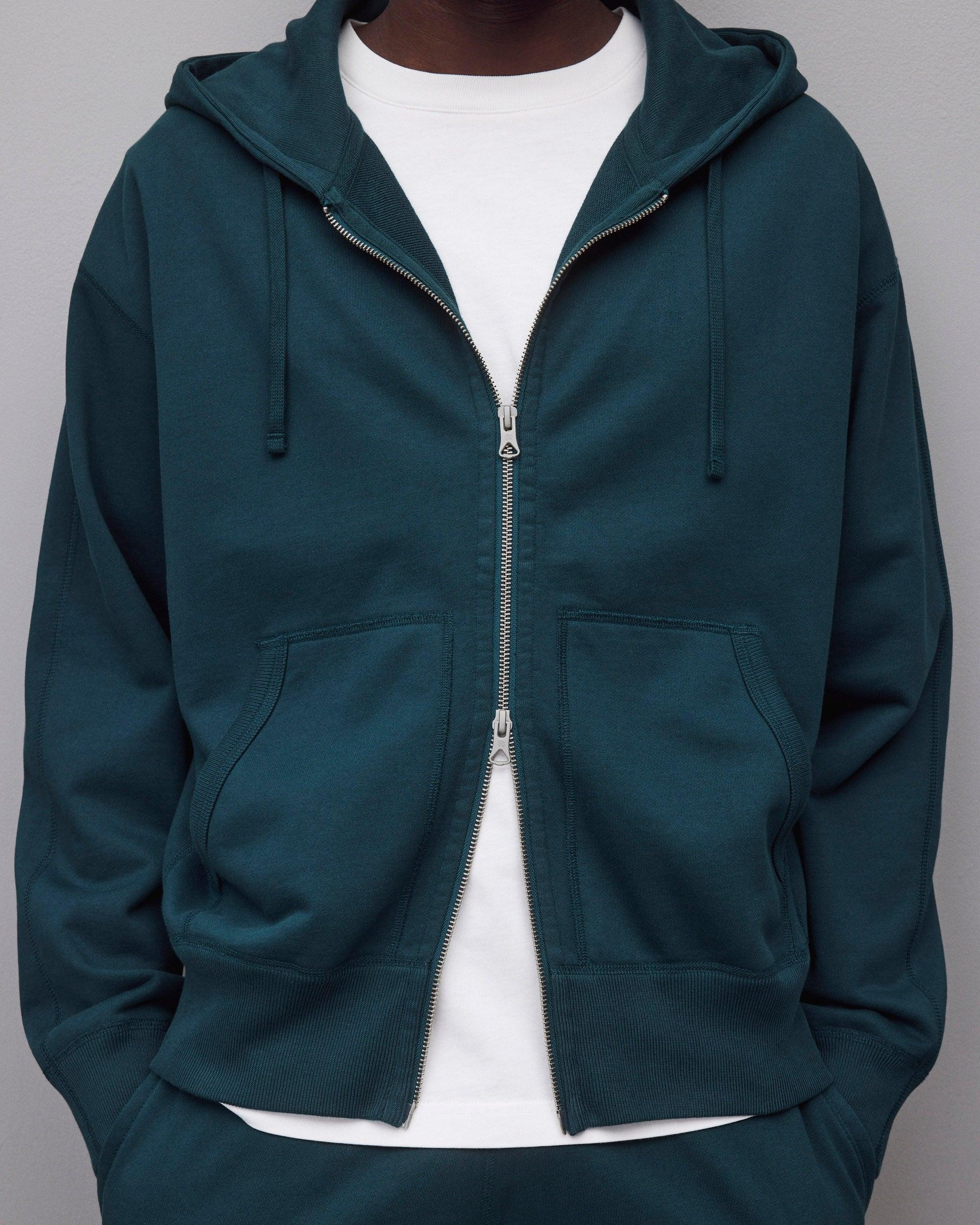 Midweight Terry Relaxed Zip Hoodie Male Product Image