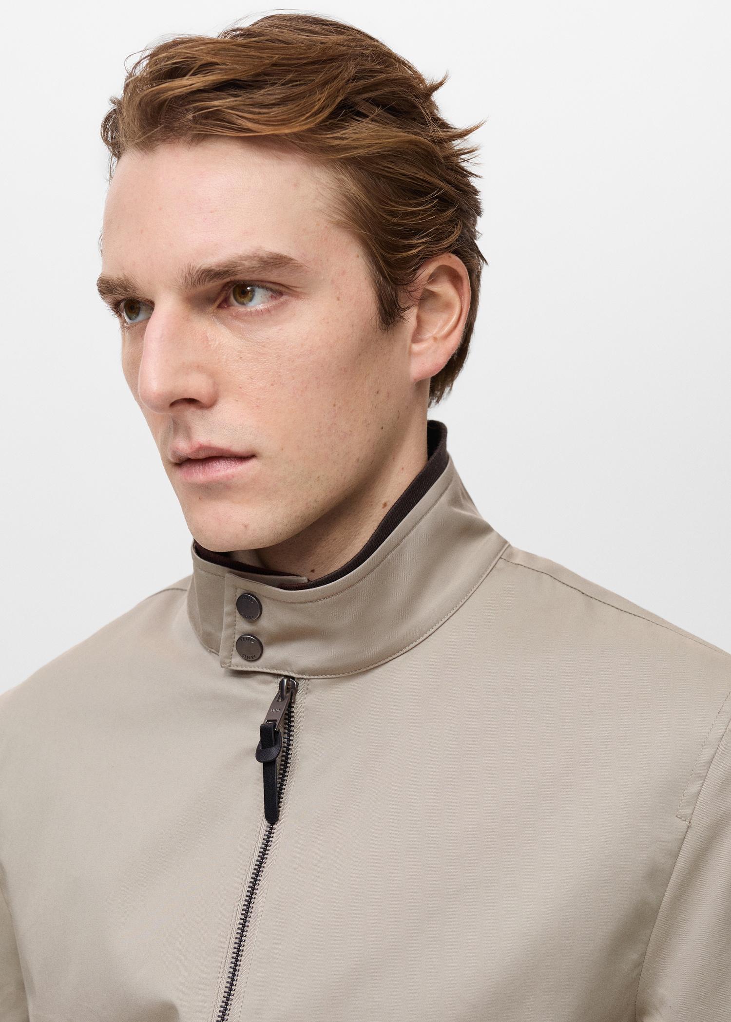 Water-repellent cotton jacket - Men | MANGO USA Product Image