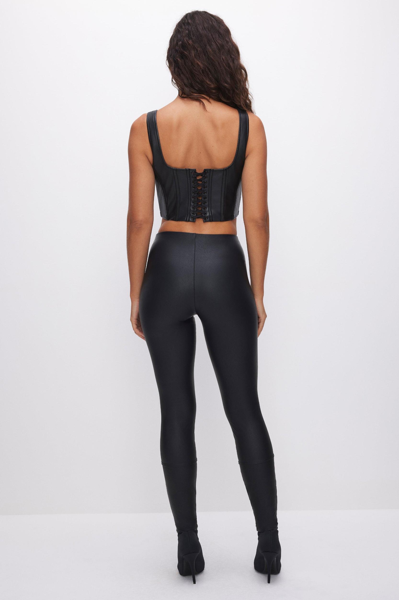GOOD WAIST FAUX LEATHER LEGGINGS  | BLACK001 Product Image