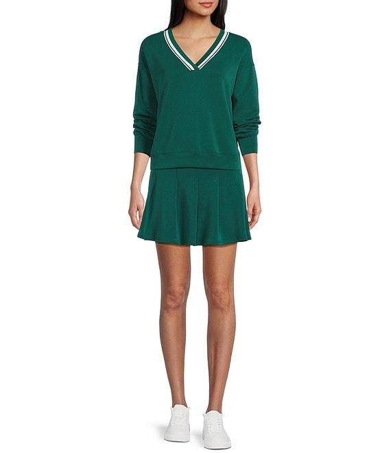 Copper Key Knit Pleated Skirt Product Image