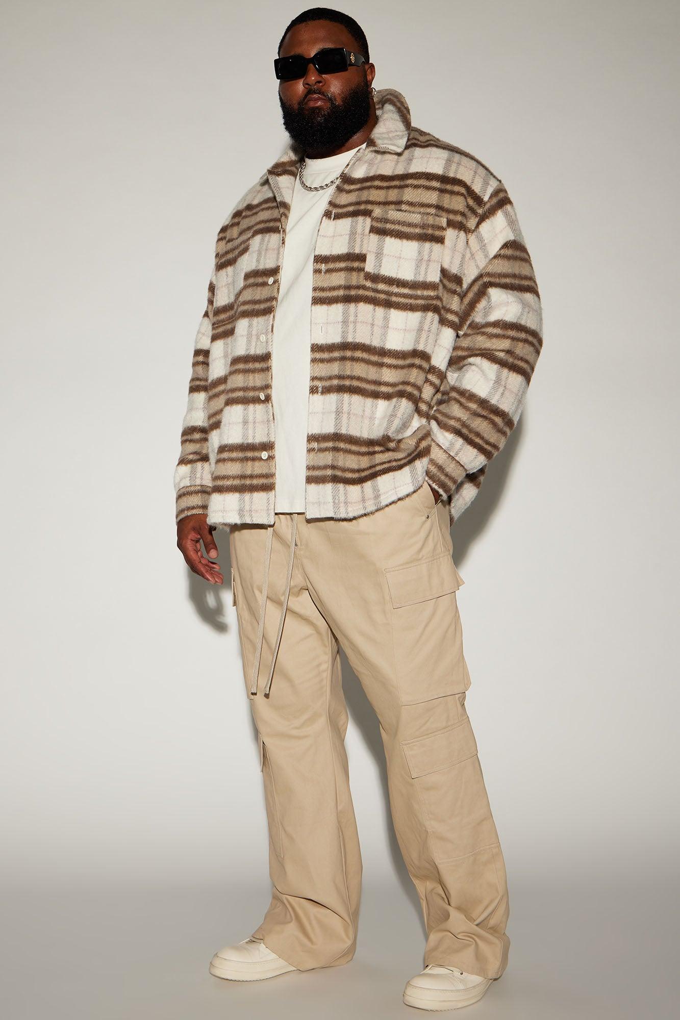 Move Up Plaid Shacket - Cream/combo Product Image